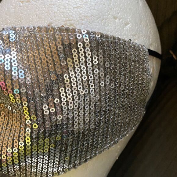 Silver Sequin Mask‎ NWT - Picture 5 of 8